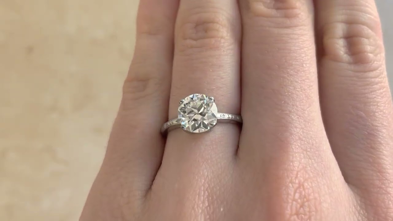Vintage 1.81ct Old European Cut Diamond Helendale Ring, Circa 1950