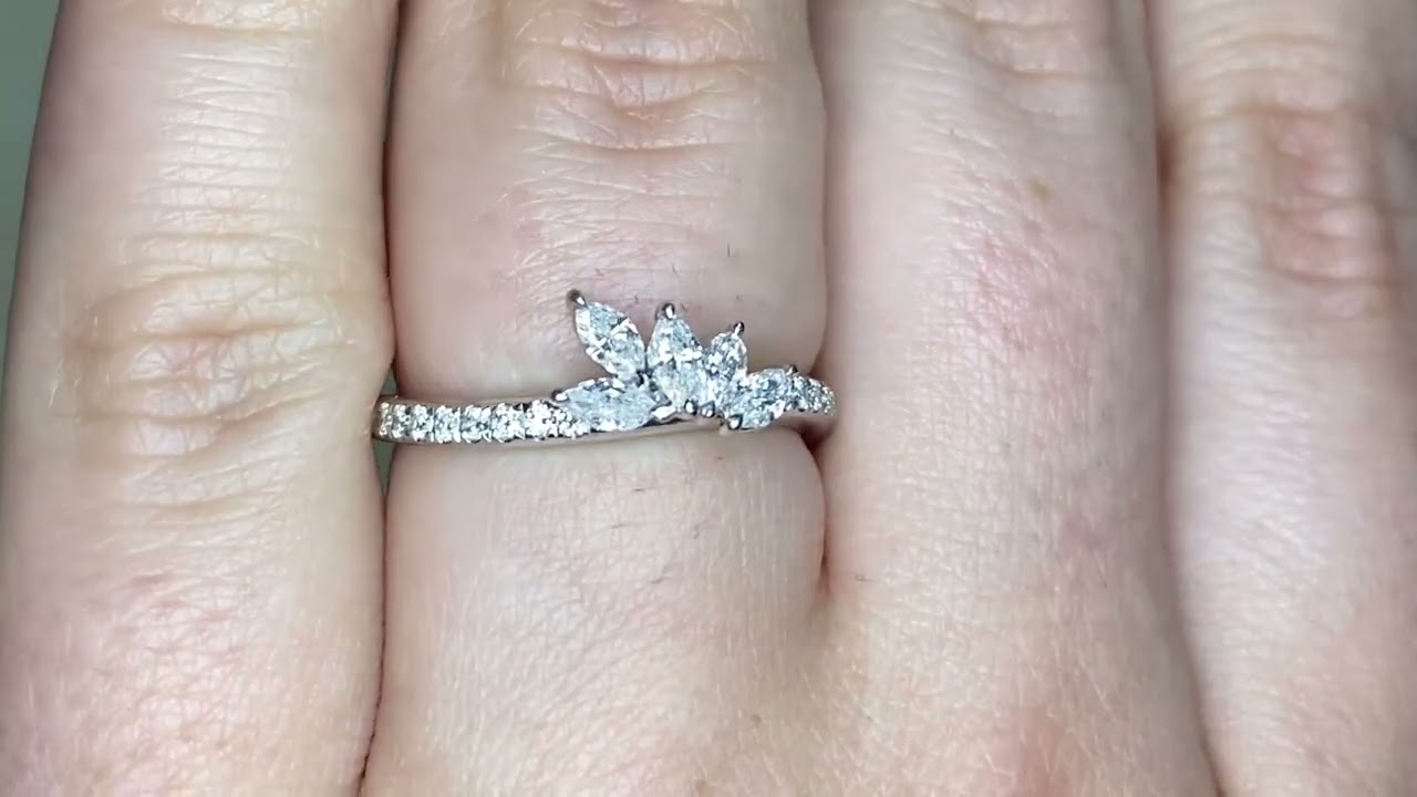 A Five Marquise Cut Diamonds set in an Asymmetrical Leaf Design Band - Shoreview Band - Hand Video