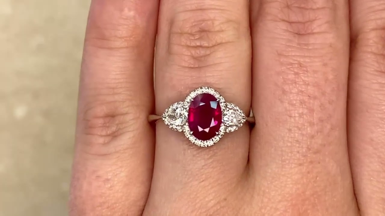 GIA Certified 1.09ct Burma Ruby and Diamond Keota Ring