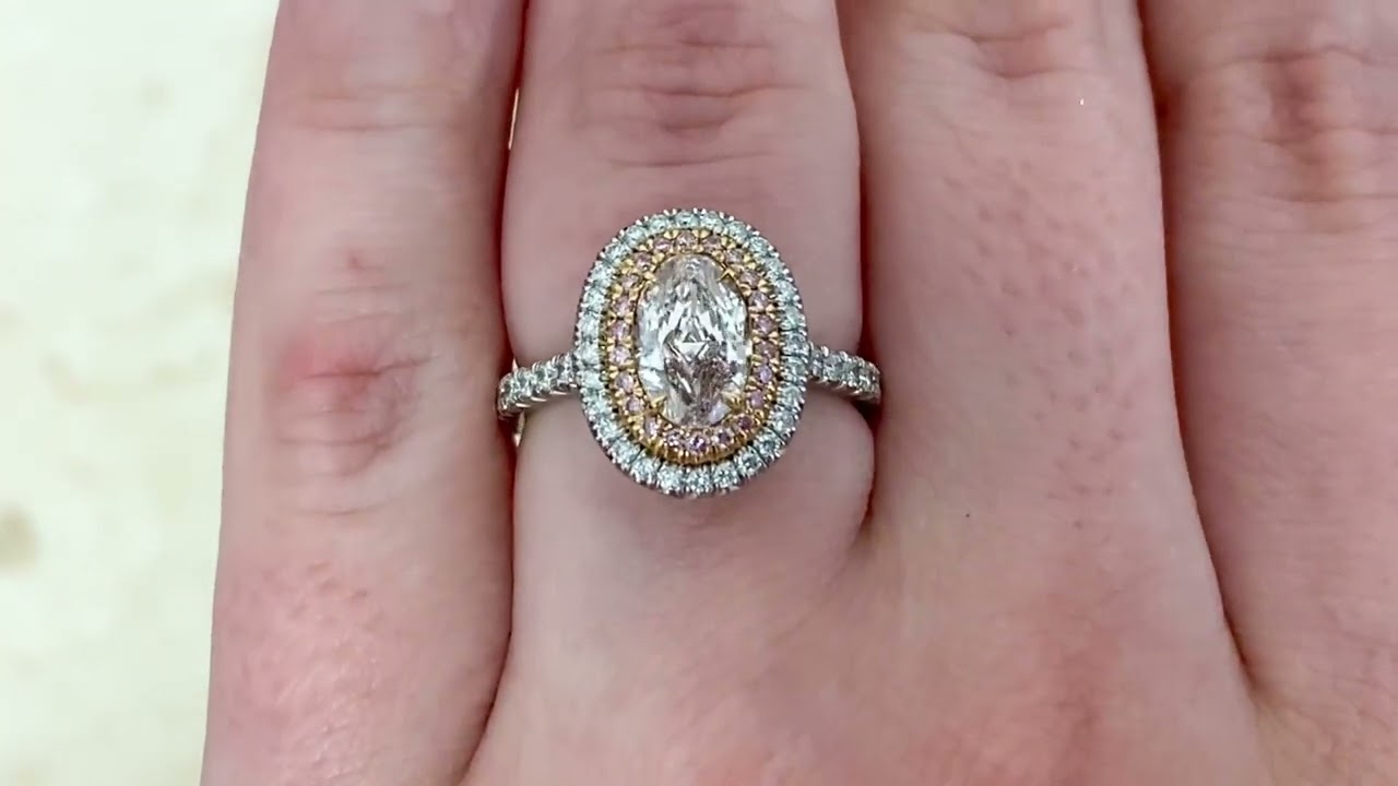 Pink oval diamond ring -  Haledon Ring - Hand video