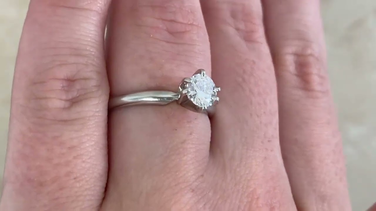 0.50ct Diamond on Platinum Solitaire Orillia Ring - hand video -