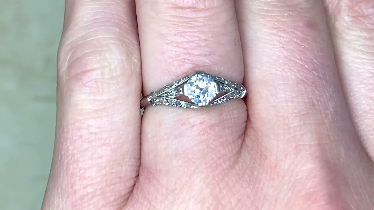 Art Deco Original Diamond Engagement Ring - Girona Ring. Circa 1920 - Hand Video
