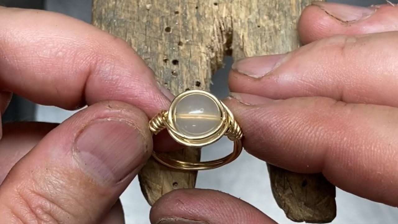 How to Make a Wrapped Wire Ring with a Round Bead