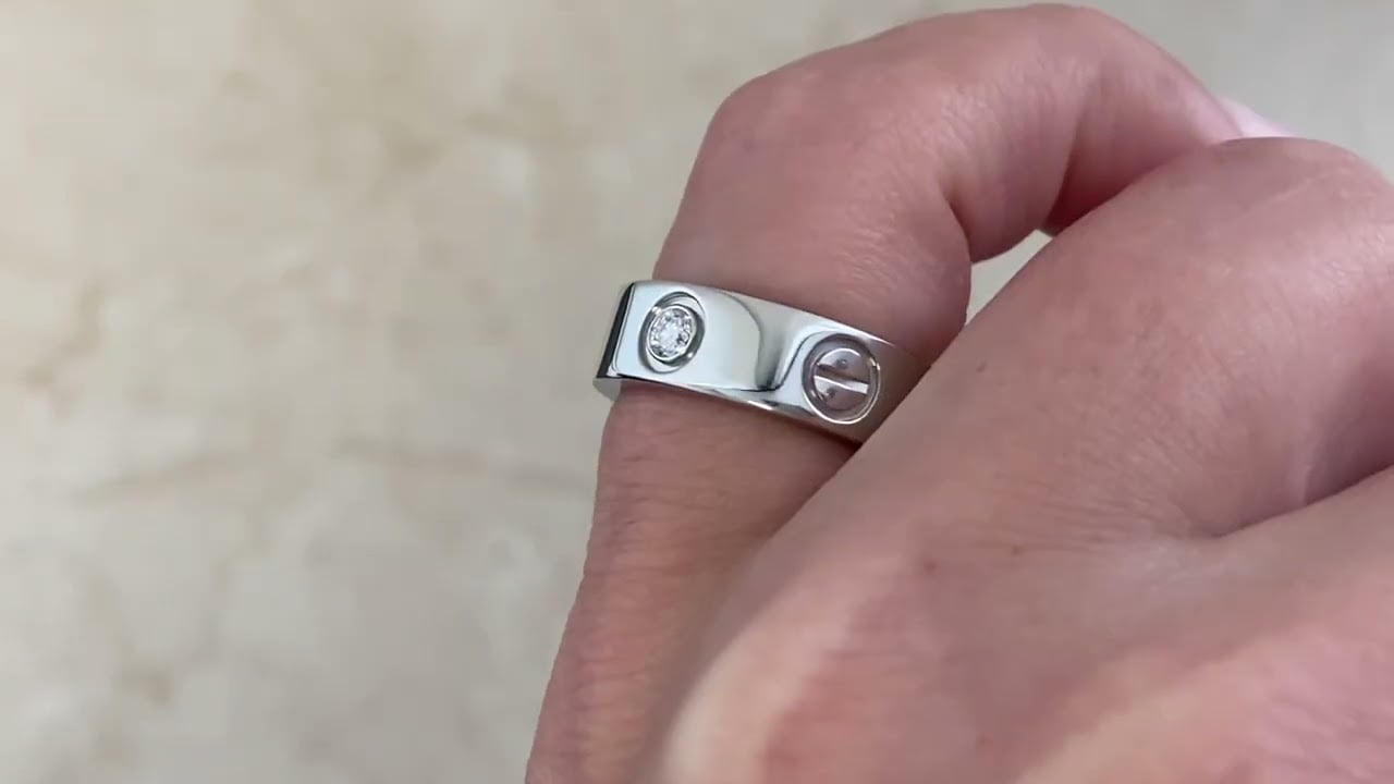 Cartier Platinum and Diamond Love Band - Hand video -