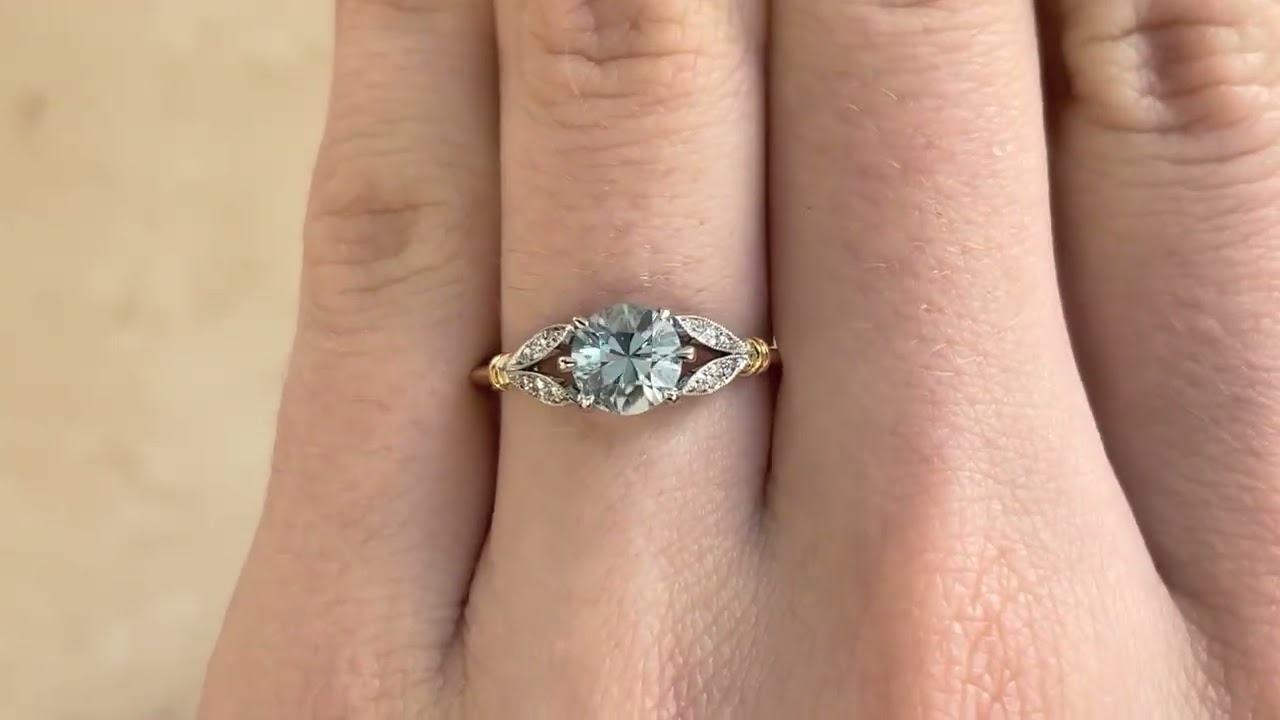 0.88ct Round Cut Aquamarine Glendive Ring