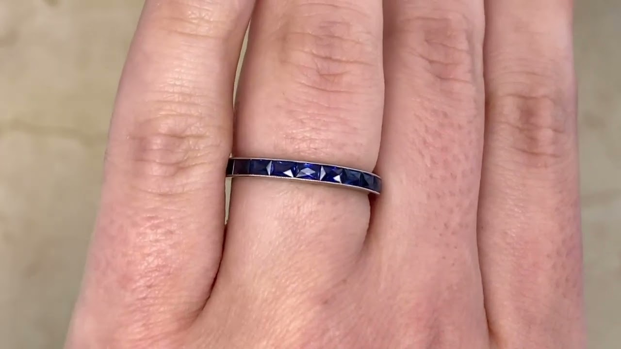 Half Eternity French Cut Sapphire Ouray Band 3mm