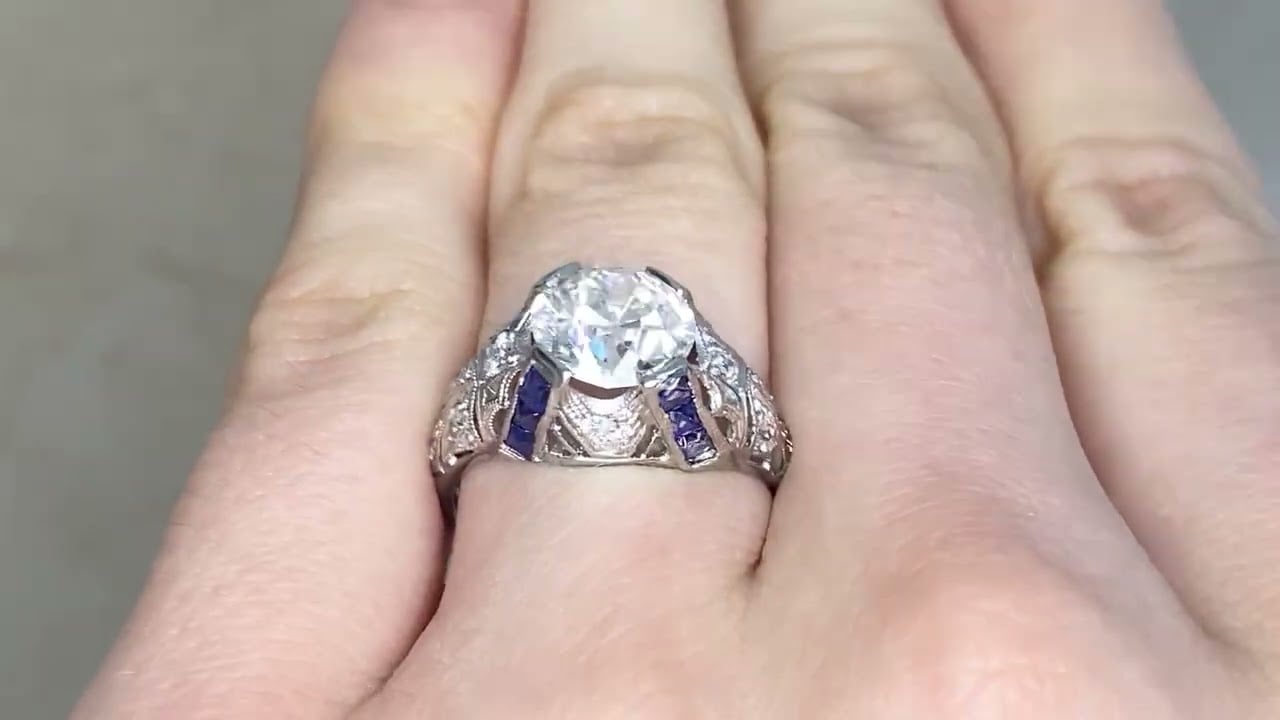 Art Deco GIA 2.16ct Diamond Vicco Ring, Circa 1920