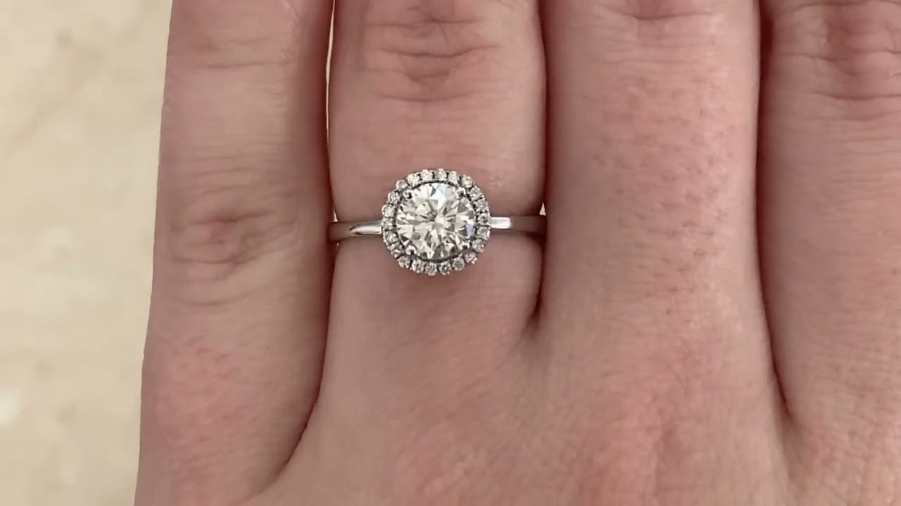 GIA-Certified 0.70 Carat Round Brilliant Diamond Ring - Branford Ring - Hand Video