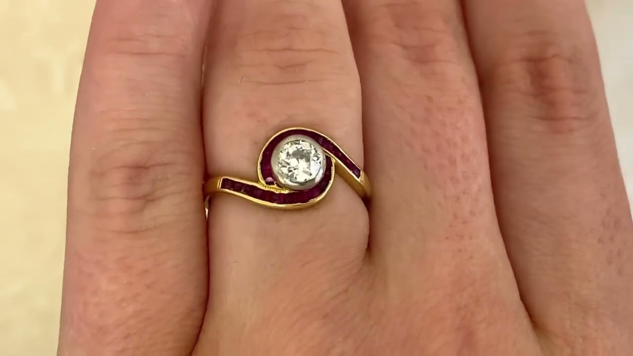 Antique Edwardian 0.50ct Swirl Ring. Tabora Ring. Circa 1900 - Hand Video -