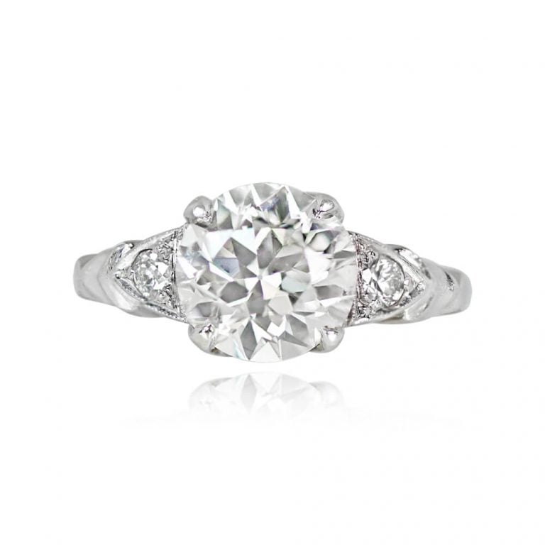 Antique 2.02ct Old European Diamond Banbury Ring. Circa 1920, Art Deco Era