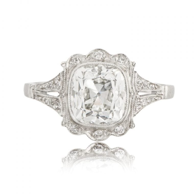 2.59ct Cushion Cut Diamond Engagement Ring