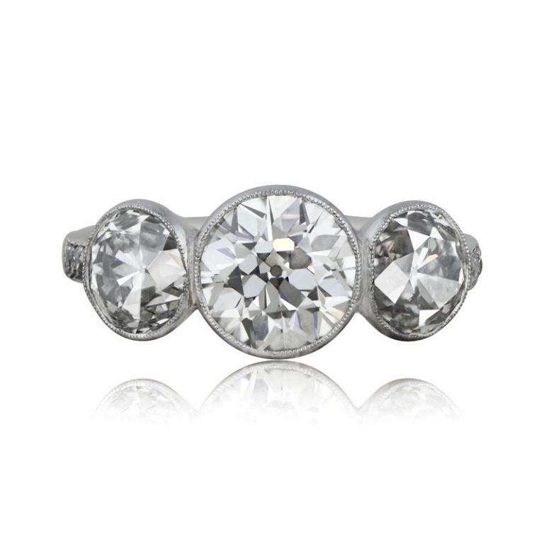 Three Stone Bezel Set Diamond Ring