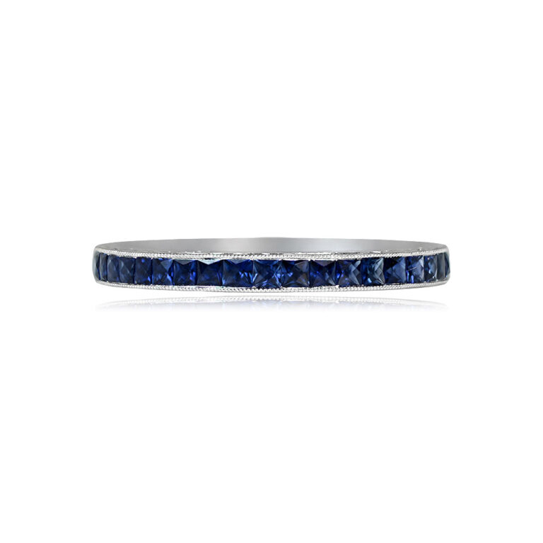 Platinum Channel Set Sapphire Eternity Steinway Band 2.20mm