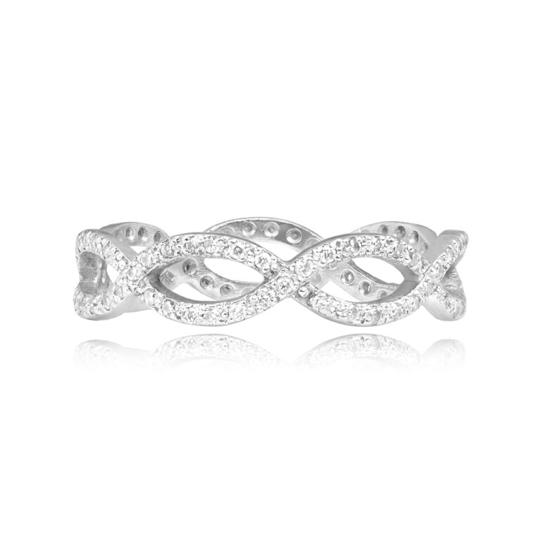 Vintage Style Diamond Infinity Band 3mm