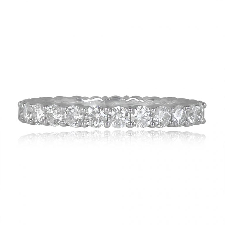 Platinum 1.51ct Diamond Shared Prong Orrville Band 2.60mm