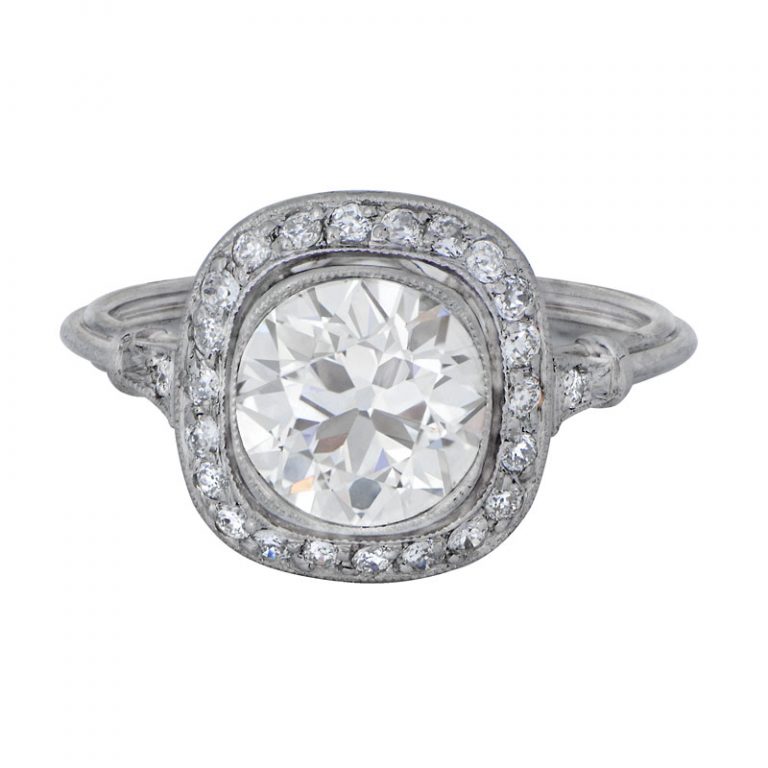 1.80 Halo Diamond Engagement Ring
