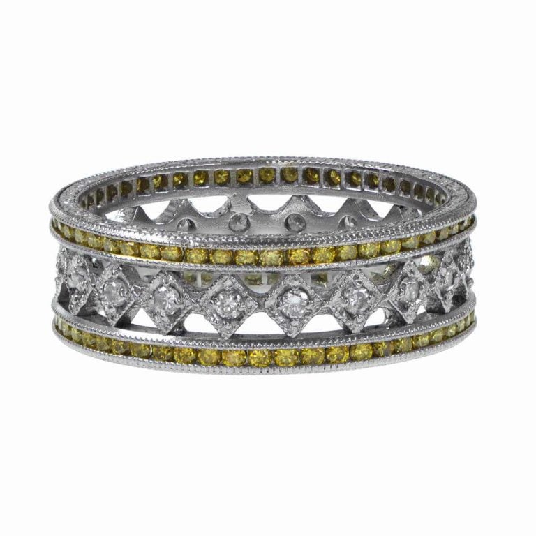 Yellow Diamond Eternity Wedding Band 6.4mm