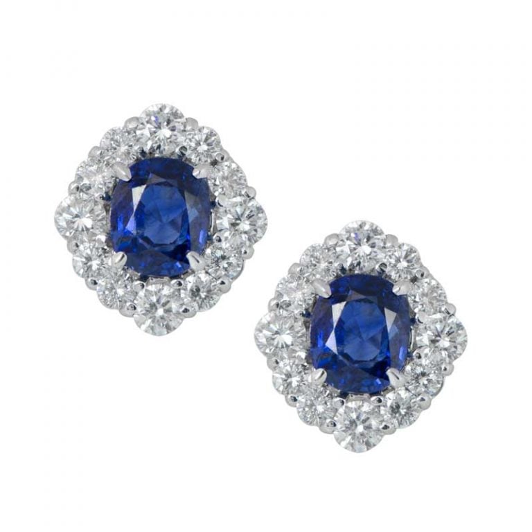 Vintage Sapphire and Diamond Earrings