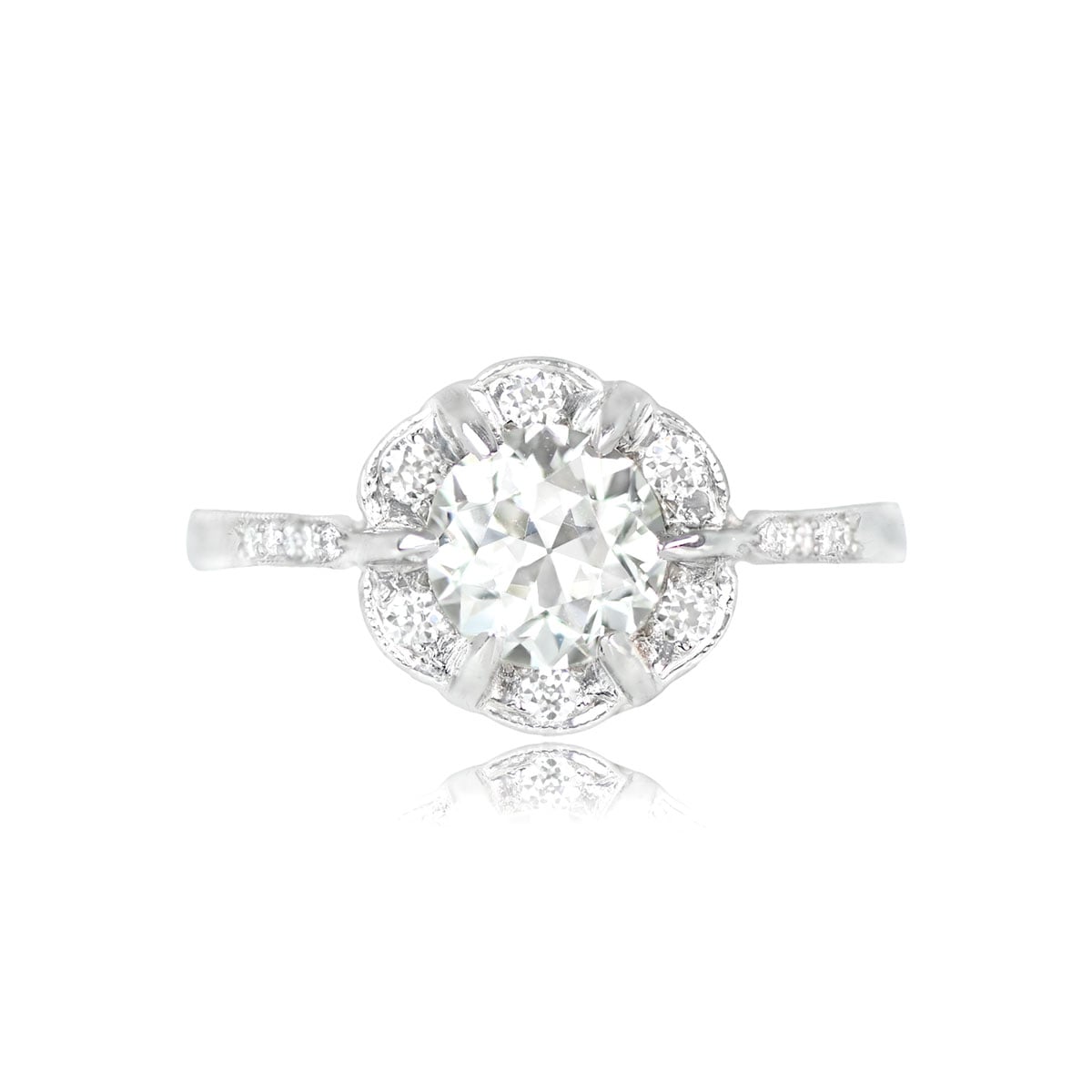 Diamond-Old-European-Cut-Platinum-Engagement-Ring-14997-TV Diamond Old European Cut Platinum Engagement Ring 14997-TV