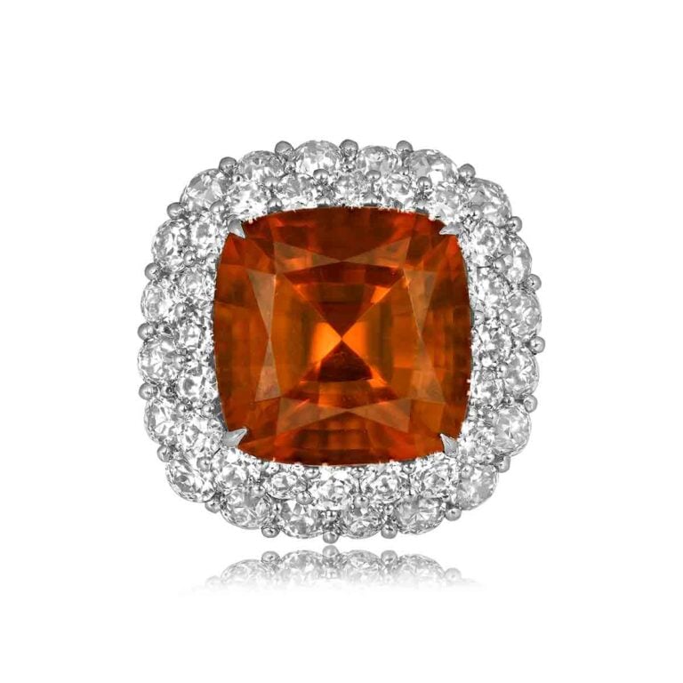 13.43ct Citrine and Diamond Halo Roscoff Ring