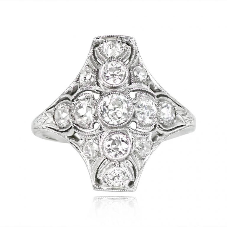 Art Deco Era Old Euro Clermont Ring. Antique, Circa 1920