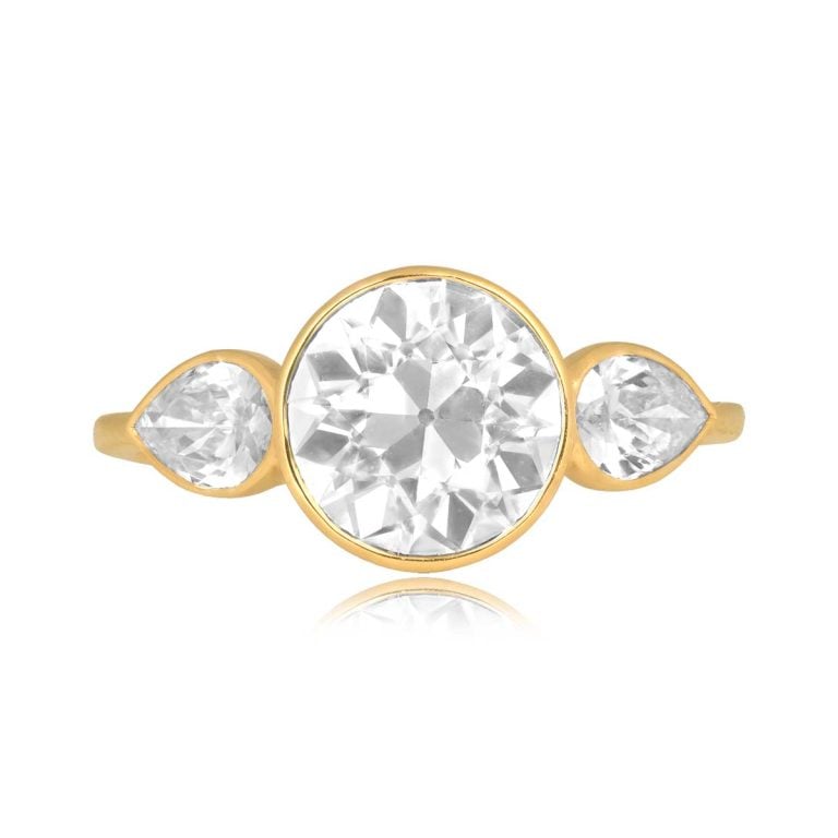 GIA 2.15ct Diamond Three Stone Ring English Ring