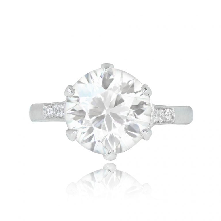 Antique French 3.48ct Diamond Munich Ring. Art Deco Era, Circa 1925