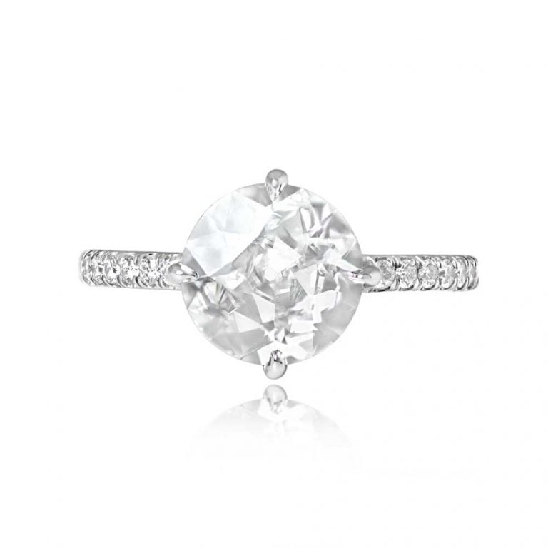 GIA 2.11ct Old European Cut D Color Diamond Ellenburg Ring