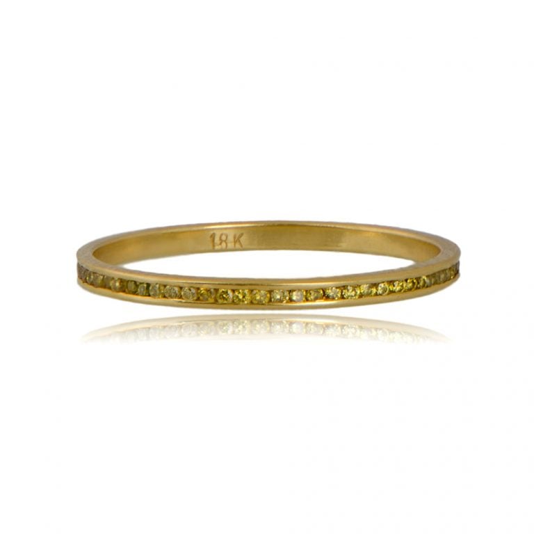 Yellow Diamond Gold Wedding Band