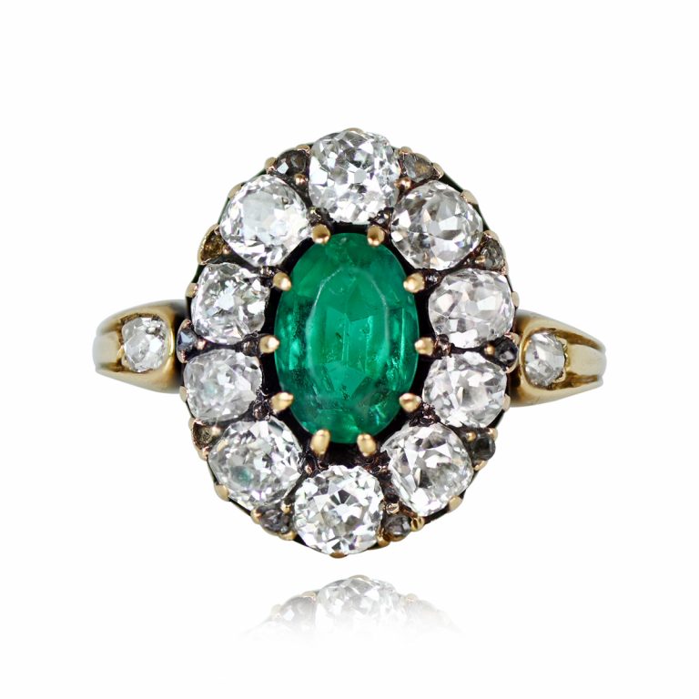 Colombian Emerald Ring. Circa 1880, Antique, Victorian Era