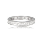Platinum and Baguette Cut Douglaston Band Top Tilt