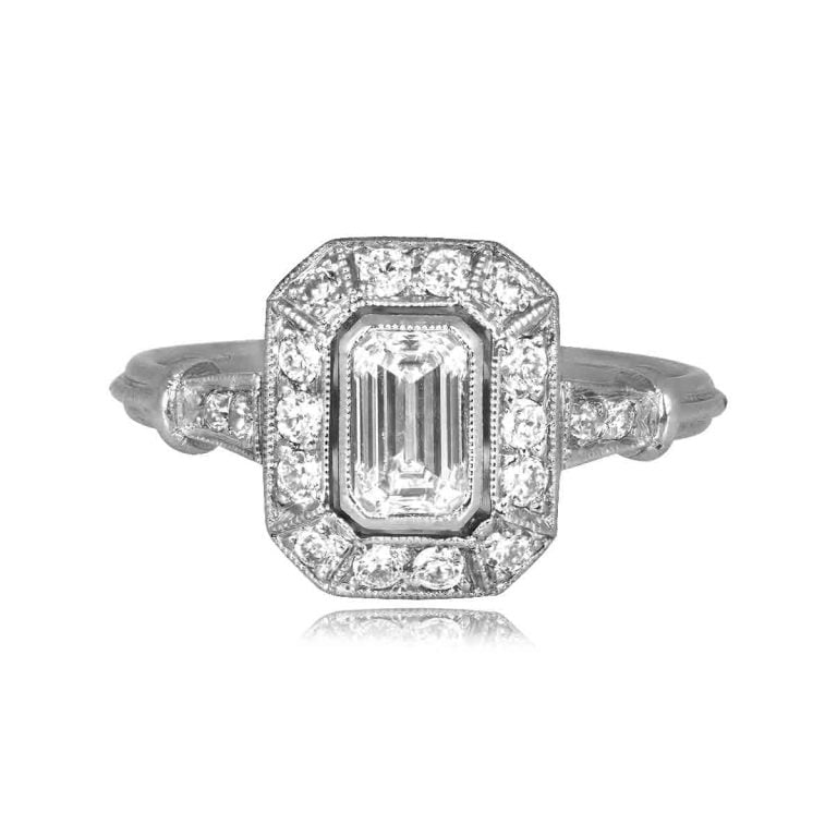 0.50ct Emerald Cut GIA Diamond Platinum Oxford Ring