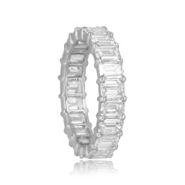 eternity wedding band with emerald cut diamonds Landsford Band 16038