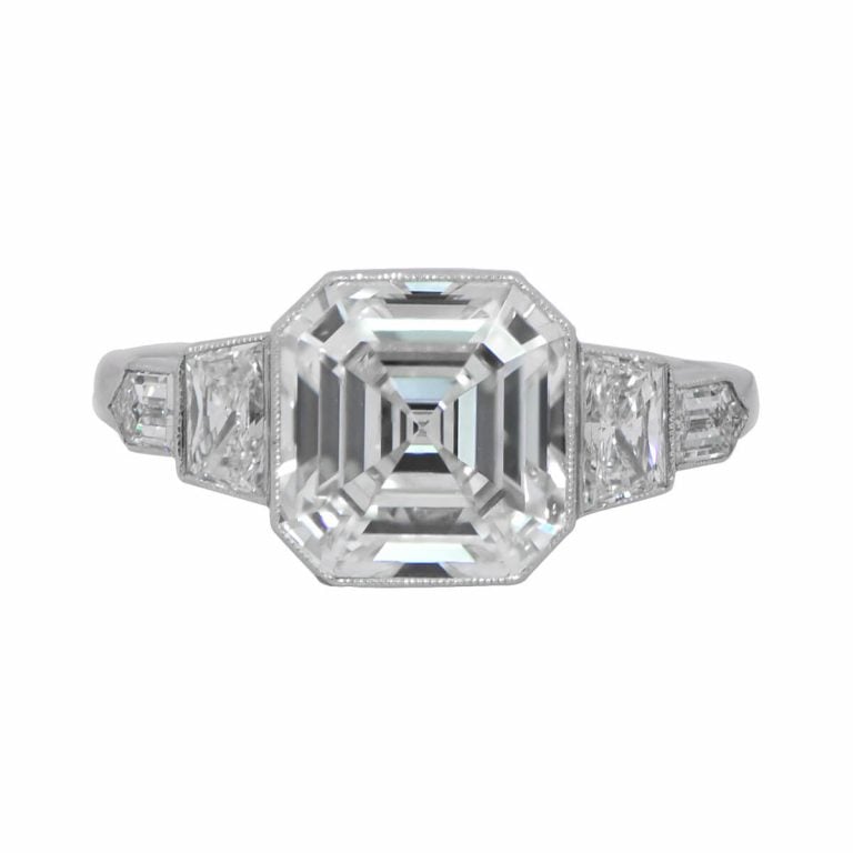 Vintage 3.00ct Asscher Cut Diamond Ring