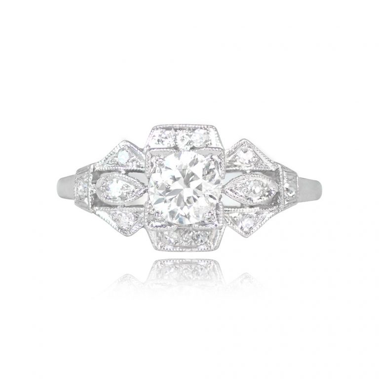 Antique Art Deco Platinum and Diamond Granada Ring. Circa 1920
