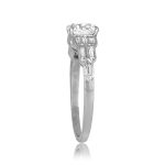 1.14 carat center Diamond Platinum Baguette Accent Lons Ring 11844