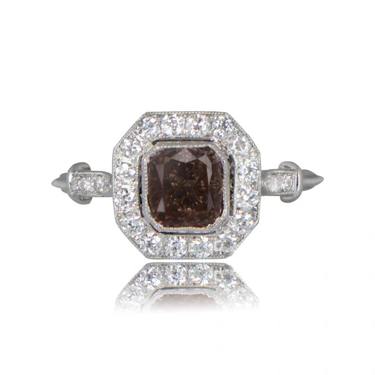 1.22ct Brown Diamond Orsay Ring