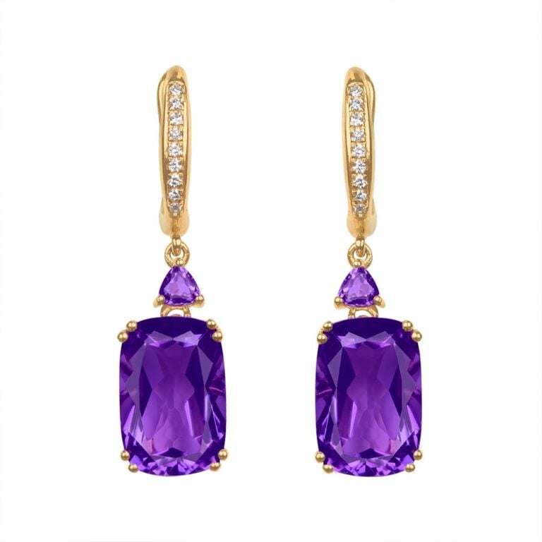 6.95ct Elongated Cushion Cut Amethyst Fulton Earrings
