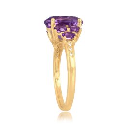 2.99 carat center amethyst oval cut gold accent Edmonton Ring 16240 TSV