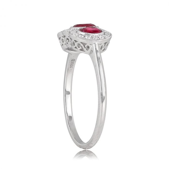 Three-Stone Ruby Ring - Adelaide Ring