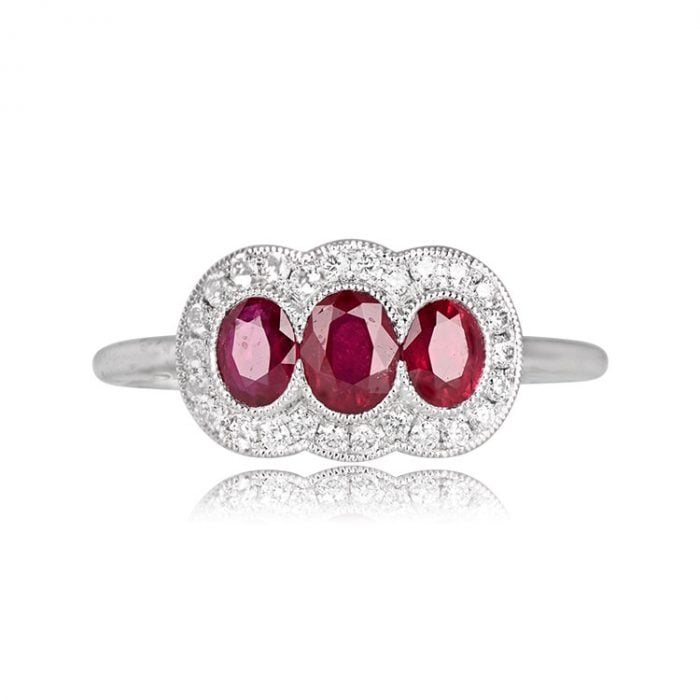 Three-Stone Ruby Ring - Adelaide Ring