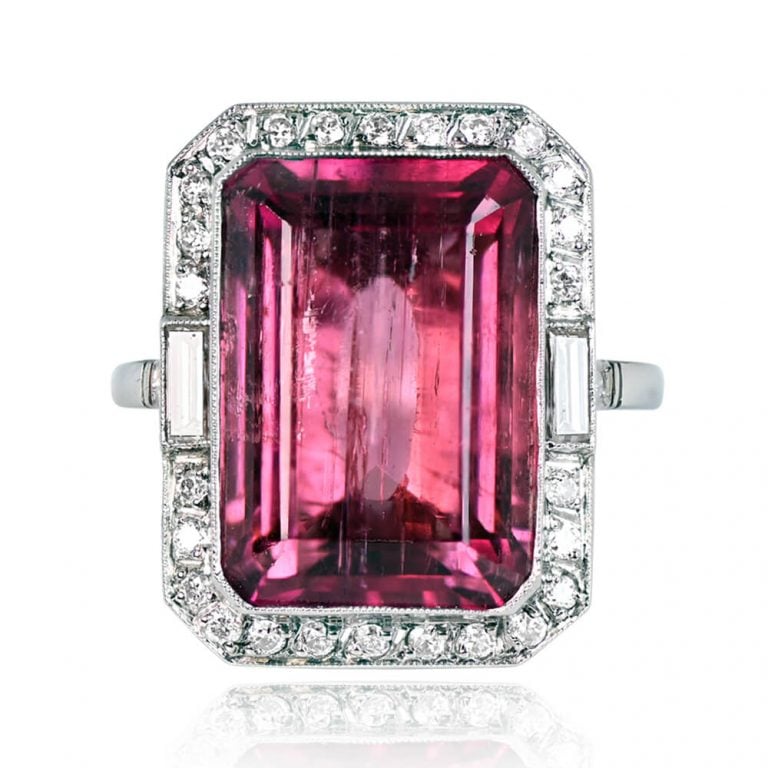 12.11ct Rubellite Tourmaline Naples Ring