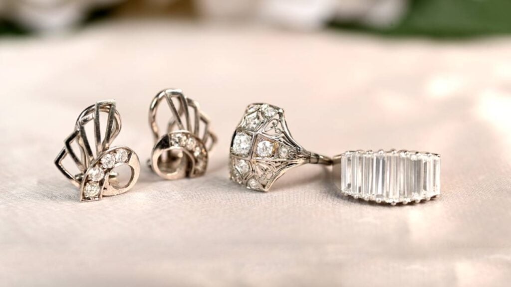 Diamond April Birthstone Jewelry Earrings Ring