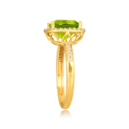 Peridot and Diamond yellow gold August Aven Ring 16522 TSV