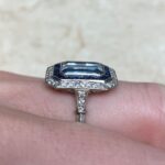 Aquamarine and Sapphire Halo Engagement Ring Denver Ring F5