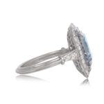 2.50ct Aquamarine Cut Diamond and Halo Ring Denver Ring