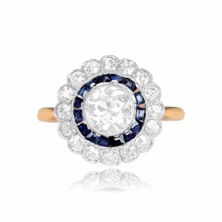 Antique Edwardian 0.90ct Double Halo Macon Ring. Circa 1900