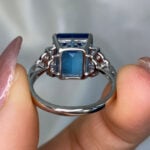 White Gold Blue Topaz Everton Ring 15656 Hand Photo 6