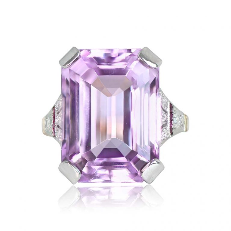 20.82ct Kunzite Utopia Platinum on Gold Ring