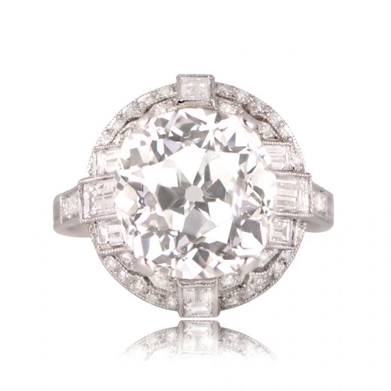 5.88ct Antique Cushion Cut Diamond Lawrence Ring